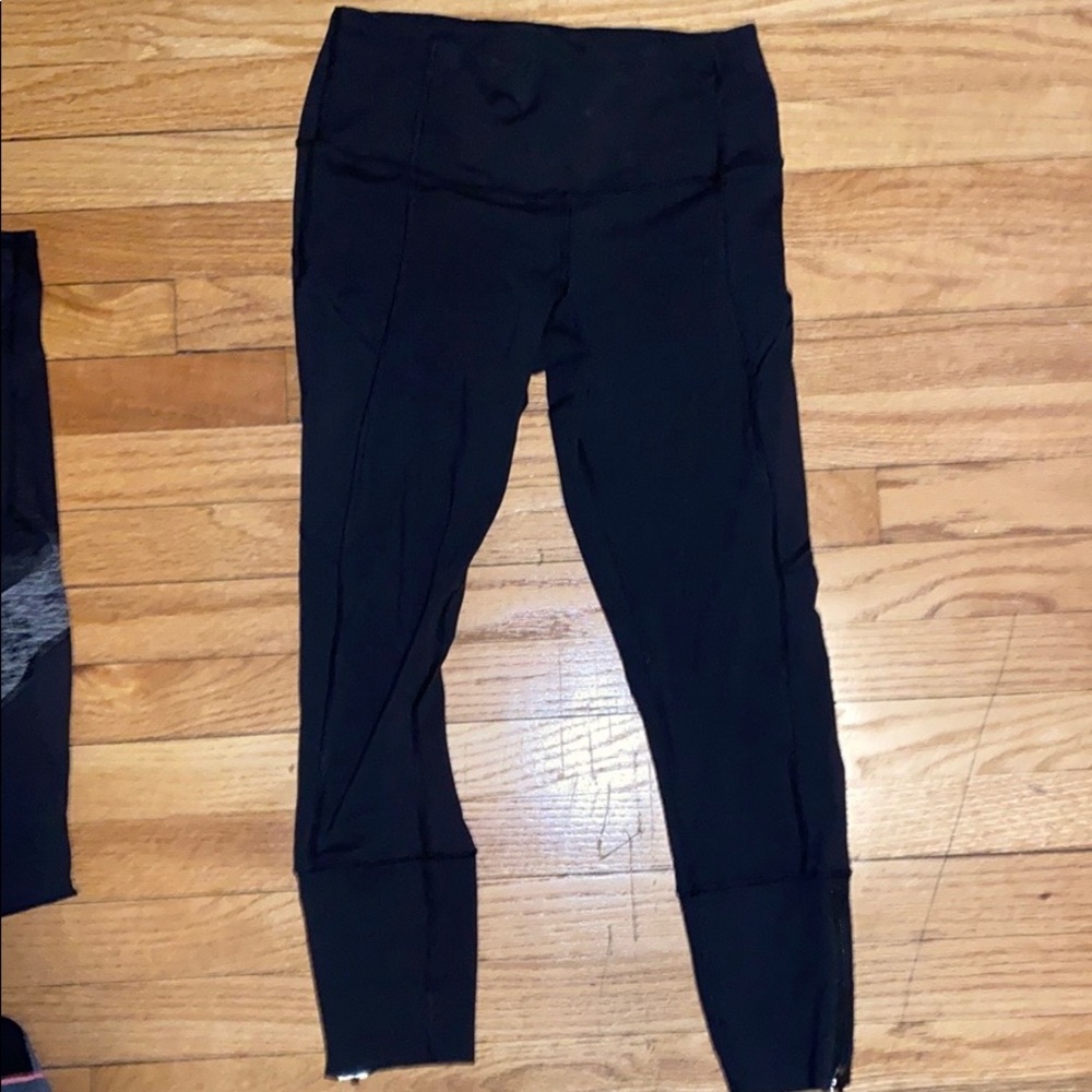 Black Lululemon Zipper Leggings